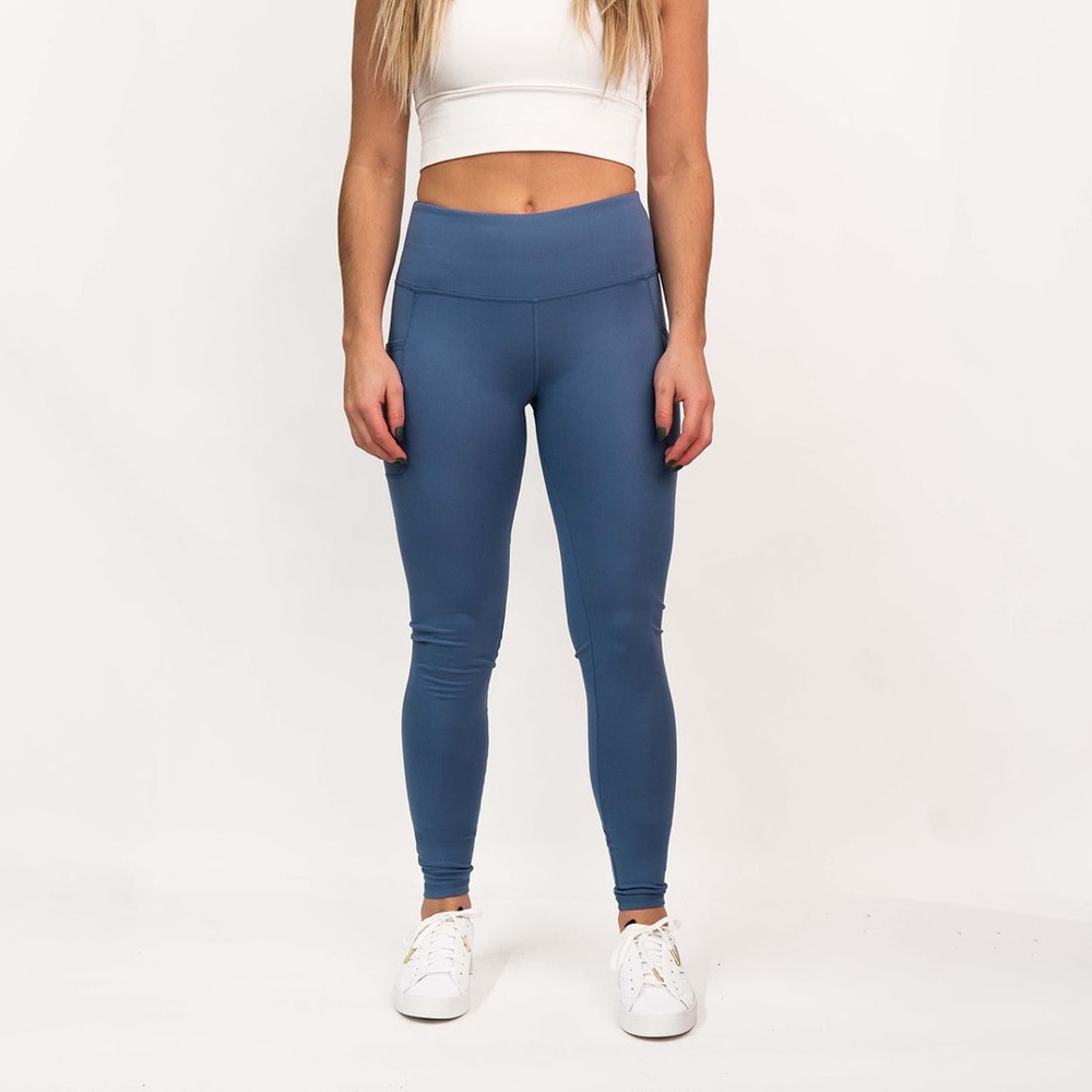 NWT $70 TROOP Women's Sustain Leggings Steel Blue